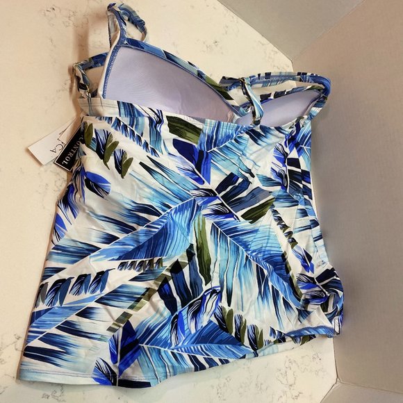 NWT La Blanca Printed Tankini Plus Size Top swimsuit - Picture 2 of 5